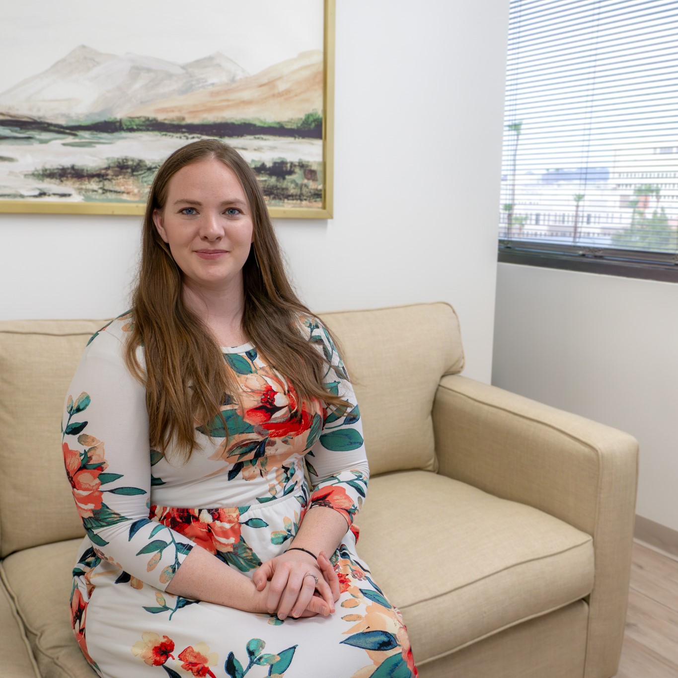 therapist sitting in her office